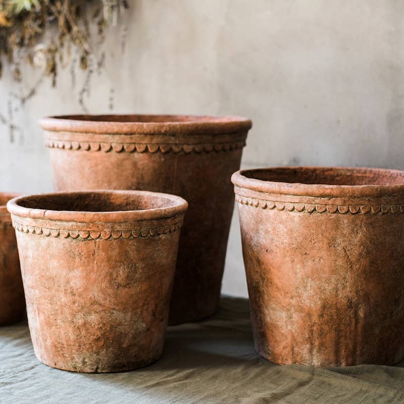 Extra Large Terracotta Red Concrete Planter Pot