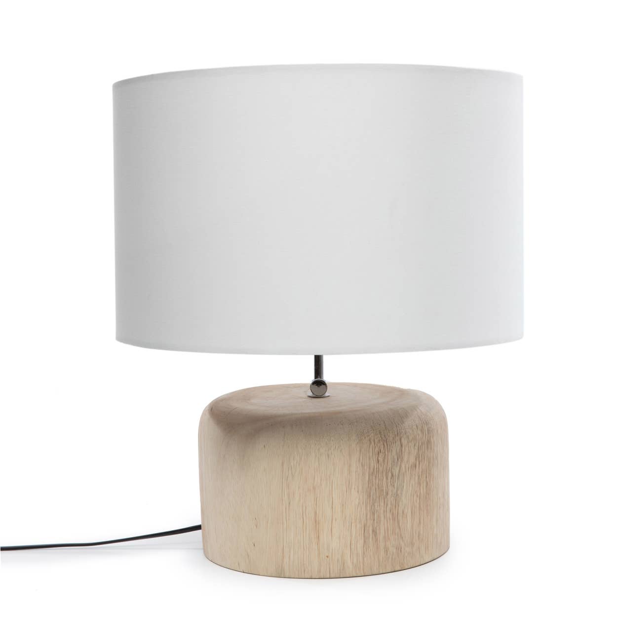 Teak Wood Table Lamp | Natural White