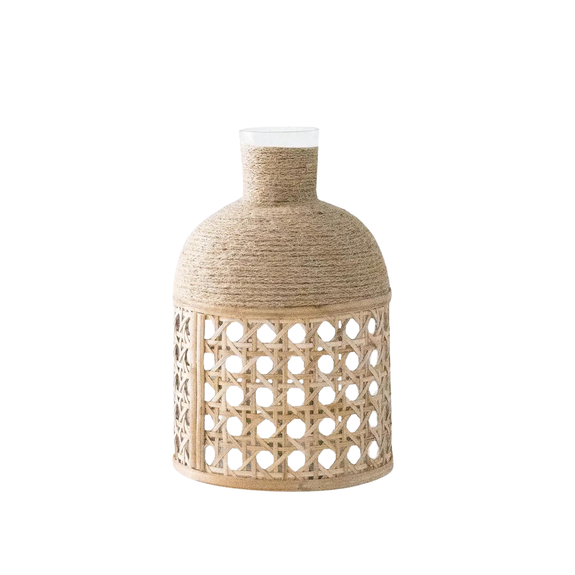 Cane Wicker + Seagrass Vase