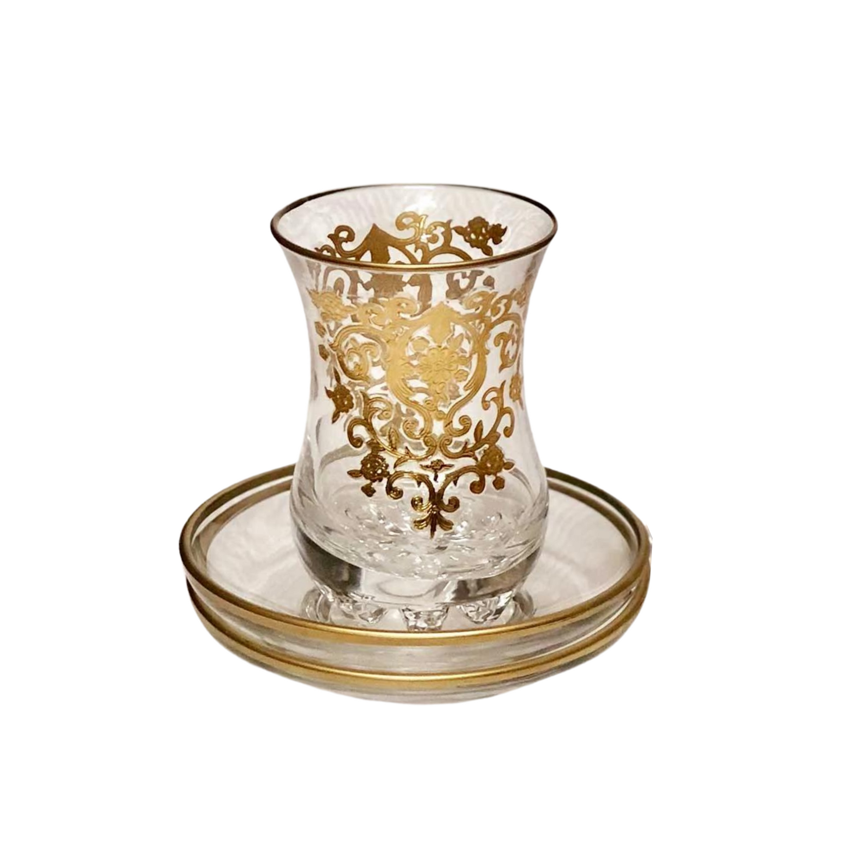 Tea Glasses & Saucers | Amira Gold