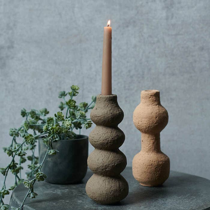 Hazel Cement Candleholder