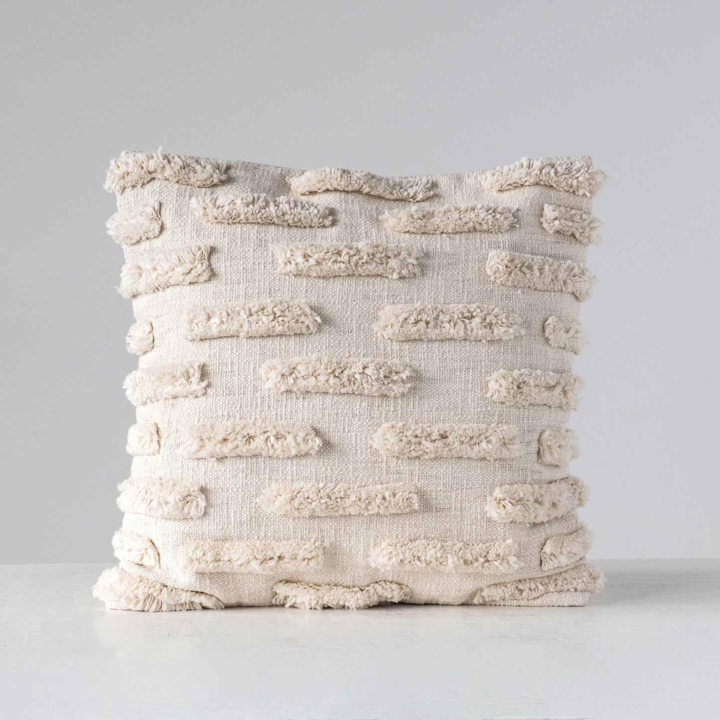 Square Woven Tufted Pillow | Cream