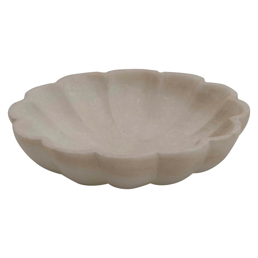 Carved Marble Flower Dish